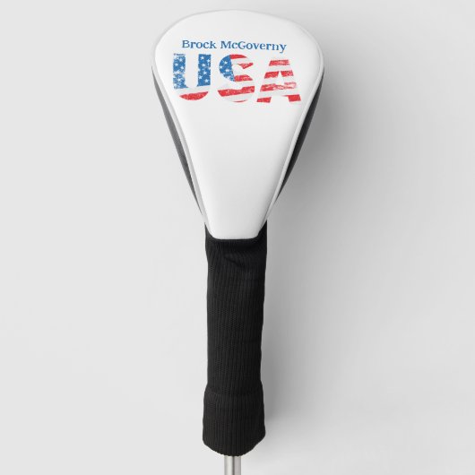 Custom Distress American Flag Golf Driver Hoesje Golfheadcover (Voorkant)