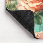 Custom Distressed Turquoise Rose Muismat (Hoek)