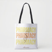 Custom Distressed Typography Pharmacy Tote Bag (Voorkant)