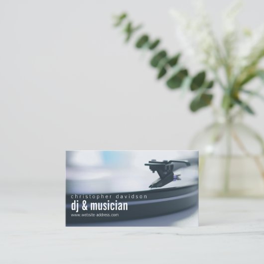Custom DJ Platenspeler Visitekaartje (Staand voorkant)