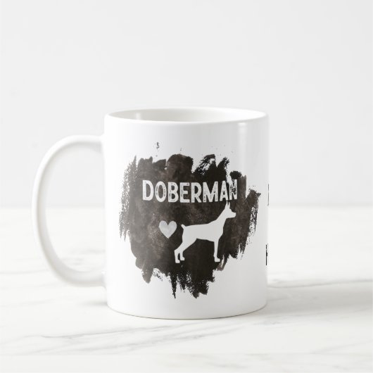 Custom Doberman Dad Vaderdag Hondenliefhebber Koffiemok (Links)