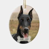 Custom Doberman Dog Foto Keramisch Ornament (Rechts)