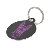 Custom Doberman Neon Glow Personalized Huisdierpenning (Zijkant)