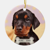 Custom Doberman Puppy Dog Foto Keramisch Ornament (Voorkant)