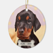 Custom Doberman Puppy Dog Foto Keramisch Ornament (Links)