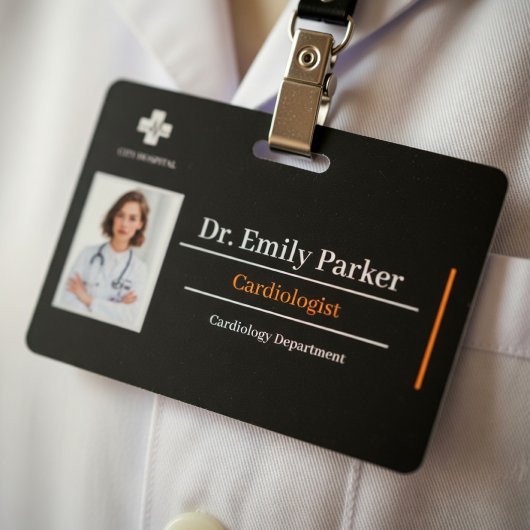 Custom Doctor ID Badge Template | Cardiologist 