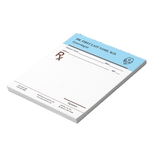 Custom Doctor Prescription Notepad Editable RX Pad Notitieblok (Linkerzijde)