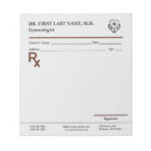 Custom Doctor Prescription Notepad Editable RX Pad Notitieblok (Voorkant)