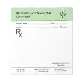 Custom Doctor Prescription Notepad Editable RX Pad Notitieblok (Voorkant)