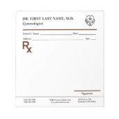 Custom Doctor Prescription Notepad Editable RX Pad Notitieblok (Voorkant)