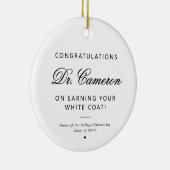 Custom Doctor White Coat Ceremony Gefeliciteerd Keramisch Ornament (Rechts)