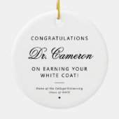 Custom Doctor White Coat Ceremony Gefeliciteerd Keramisch Ornament (Achterkant)