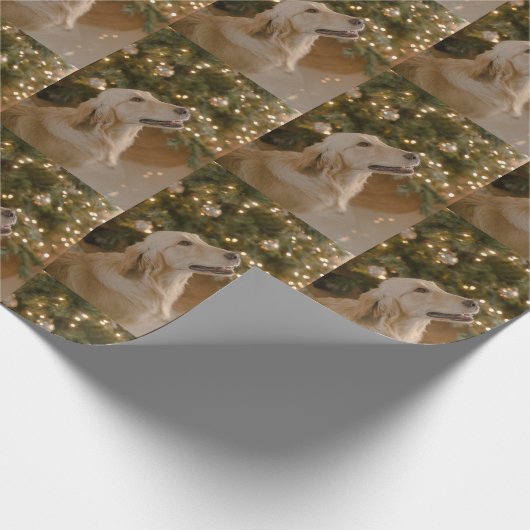 Custom Dog Afbeelding Custom Pet Photo Christmas Cadeaupapier (Hoek)