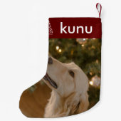 Custom Dog Afbeelding Custom Pet Photo Christmas Kleine Kerstsok (Achterkant)