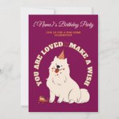 Custom Dog Birthday Party Invite Make A Wish Kaart (Voorkant)