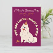 Custom Dog Birthday Party Invite Make A Wish Kaart (Staand voorkant)