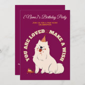 Custom Dog Birthday Party Invite Make A Wish Kaart (Voorkant / Achterkant)