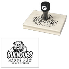 Custom Dog Bulldog Portretstempel, gelukkige poot Rubberstempel