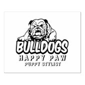 Custom Dog Bulldog Portretstempel, gelukkige poot Rubberstempel (Afrduk)