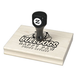 Custom Dog Bulldog Portretstempel, gelukkige poot Rubberstempel