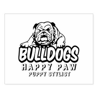 Custom Dog Bulldog Portretstempel, gelukkige poot Rubberstempel