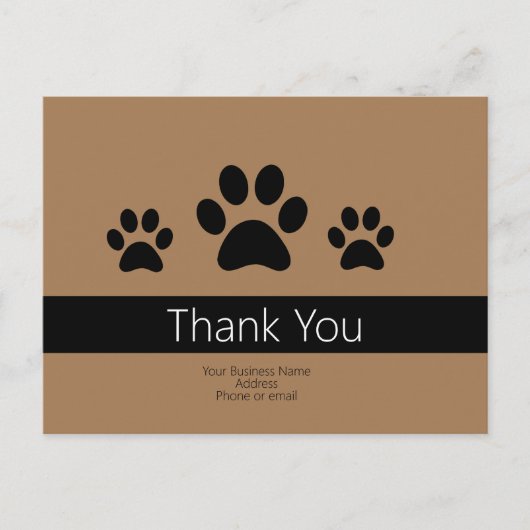 Custom Dog Business Bedankt Opmerkingen Briefkaart (Voorkant)