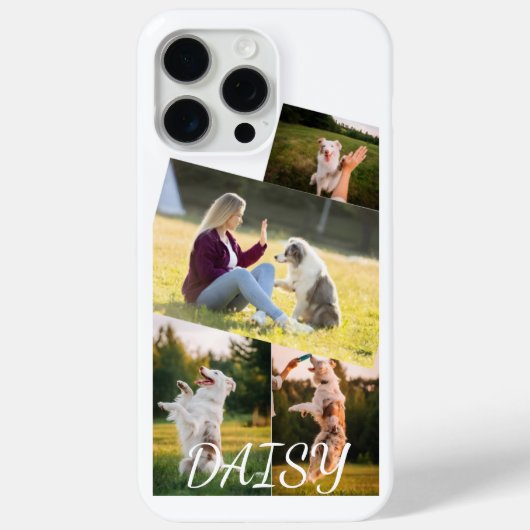 Custom dog cat photo collage phone case (Achterkant)