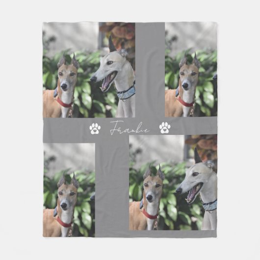 Custom Dog Cat Picture Bedding Blanket With Text,  Fleece Deken (Voorkant)