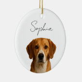 Custom Dog Christmas | Gepersonaliseerde foto van Keramisch Ornament (Rechts)