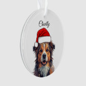 Custom Dog Christmas Ornament Santa Hat Photo Gift (voorkant)