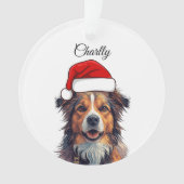 Custom Dog Christmas Ornament Santa Hat Photo Gift (voorkant)
