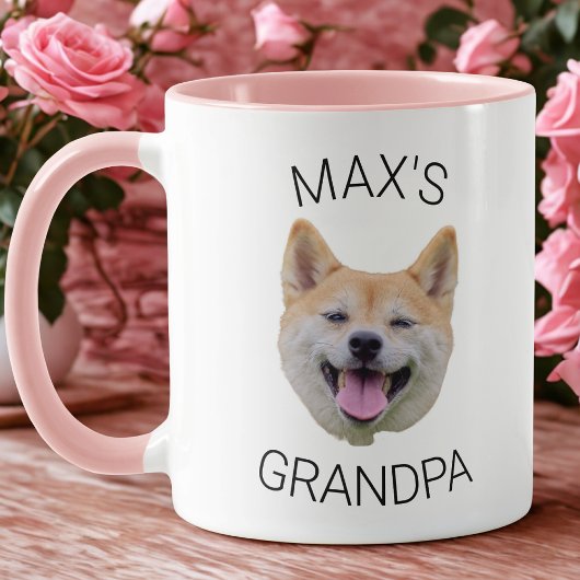 Custom Dog Face Coffee Mug, Grandpa Gift Mok