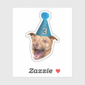 Custom Dog Face Foto met Age Party Pet Verjaardag Sticker (Vel)