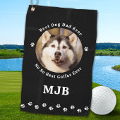 Custom Dog Foto Beste Papa Ever Grappige Golfer Golfhanddoek