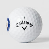Custom Dog Foto Beste Papa Ooit Blauw Wit Golfballen (Logo)
