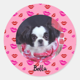 Custom Dog Foto en Kisses Stickers