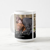 Custom Dog Foto Zwart Man Beste Vriend Koffiemok (Voorkant links)