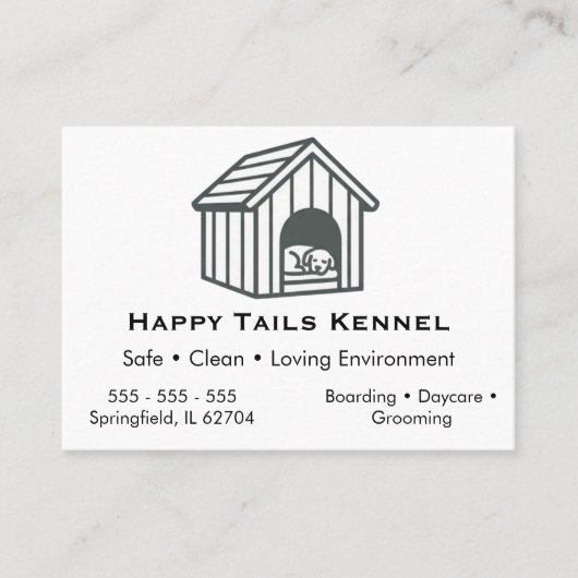 Custom Dog Kennel Business Card  Visitekaartje (Voorkant)