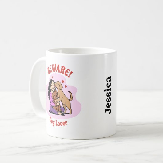 Custom Dog Lover Mug – Personalized Gift Koffiemok (Voorkant links)