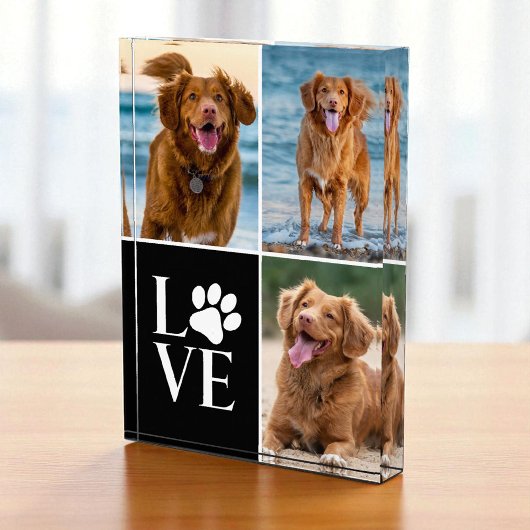 Custom Dog Lover Name Photo 3 Collage Photo Block Fotoblokken