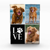 Custom Dog Lover Name Photo 3 Collage Photo Block Fotoblokken (Voorkant)