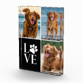Custom Dog Lover Name Photo 3 Collage Photo Block Fotoblokken (Rechts)