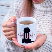 Custom Dog Mam, Roze en Zwarte Doodle Lover Koffiemok