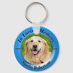 Custom Dog Memorial Blue Sleutelhanger