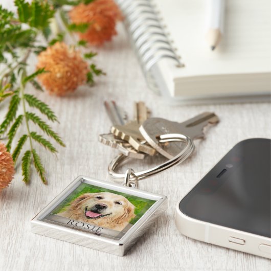 Custom Dog Memorial Gift Sleutelhanger (Zijkant)