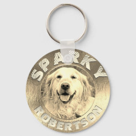 Custom Dog Memorial Gold Sleutelhanger