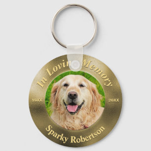 Custom Dog Memorial Gold Sleutelhanger