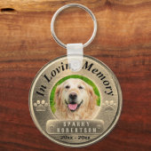 Custom Dog Memorial Gold Sleutelhanger (Voorkant)