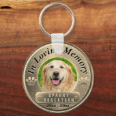 Custom Dog Memorial Gold Sleutelhanger (Voorkant)