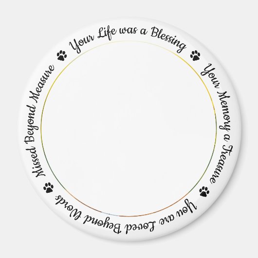 Custom Dog Memorial Photo Fridge Magneet (Voorkant)